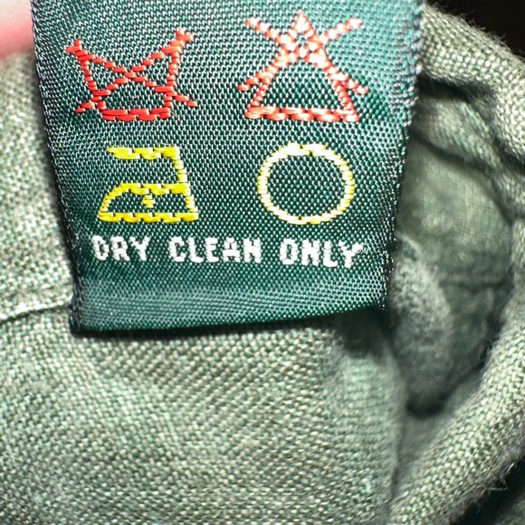 JJ Farmer Mens XL Green 100% Italian Linen Long Sleeve Button Down Shirt - Picture 4 of 7